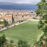 Vistes del camp de la Satalia i Barcelona des de Montjuïc